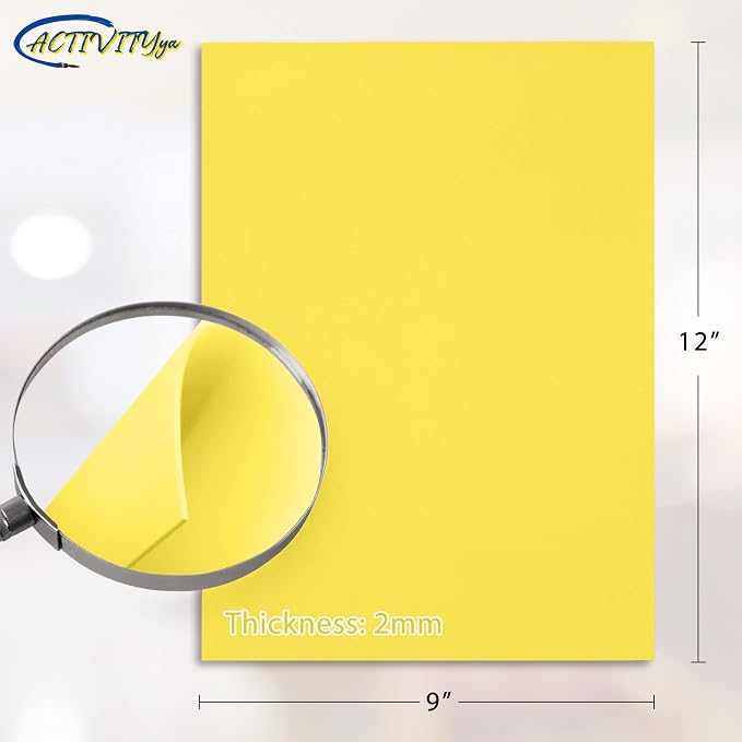 Yellow EVA Foam Sheets, 9 x 12 Inch, 2mm Thick Handicraft Foam Paper - Image 2