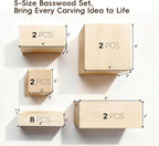 Basswood Carving Blocks: 16 Pieces in 5 Sizes - Image 3