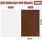 Bonsicoky Brown Self Adhesive Felt Sheets, 10 Pack, A4 Size - Image 2