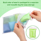 WONVOC 2.82oz Needle Felting Wool, 8 Colors Wool Roving - Image 3