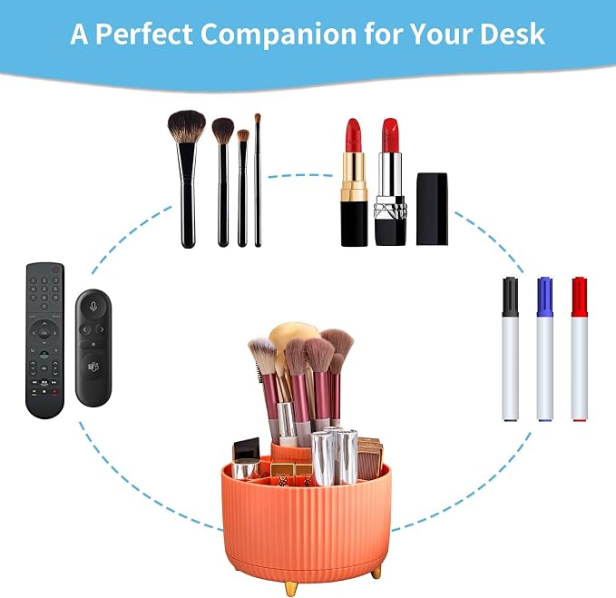 Marbrasse Desk Organizer, 360-Degree Rotating Pen Holder, Desk Organizers and - Image 6