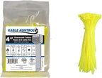 Kable Kontrol Fluorescent Yellow Zip Ties 4 Inch 100 Pcs, 18 Lbs Tensile by KABLEKONTROL%C2%AE