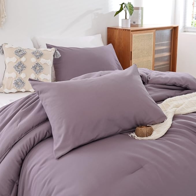 ROSGONIA California King Comforter Set Dusty Purple - Image 2