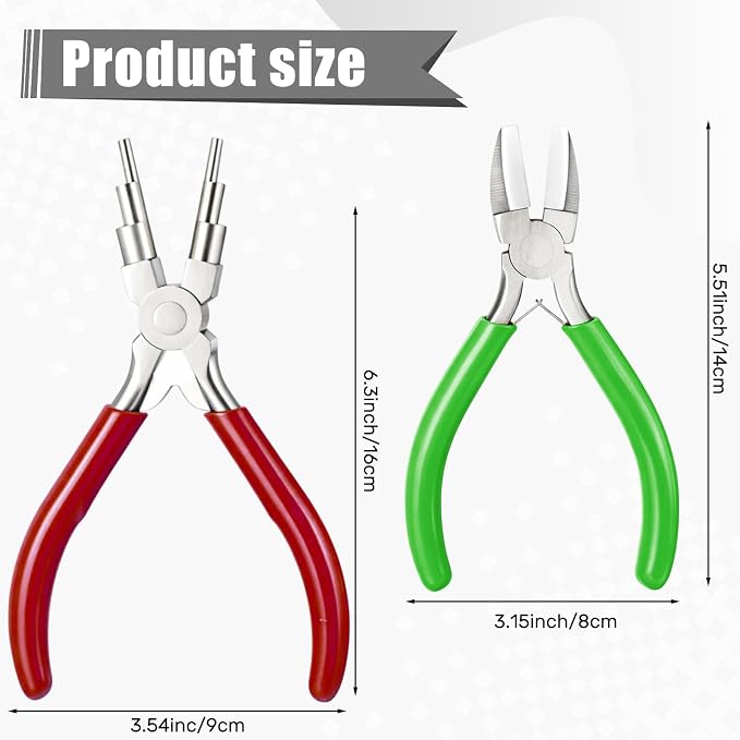 Mudder 2 Pieces Jewelry Making Tool Bail Making Pliers 6 in 1 Jewelry Wire - Image 2