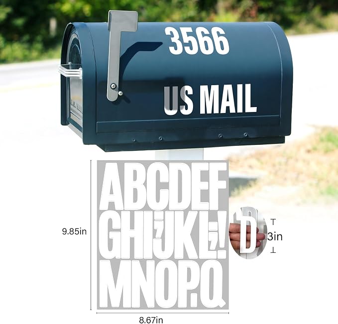 Letter Stickers, Mailbox Numbers, 3 Inch Waterproof Vinyl Alphabet | 3 Inch - Image 2