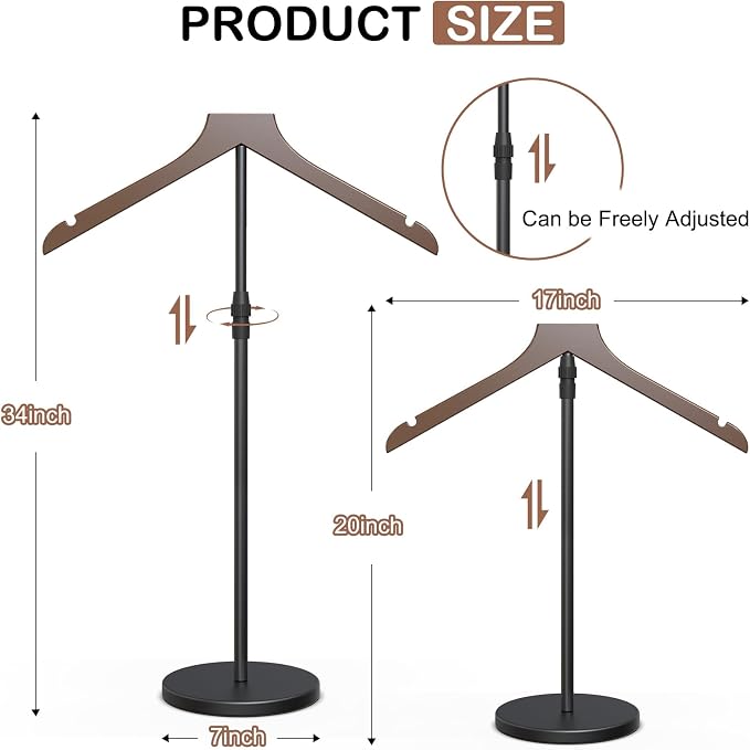 4 Pack Shirt Display Stand, 18-34 Inch Height Adjustable Mannequin Torso - Image 6