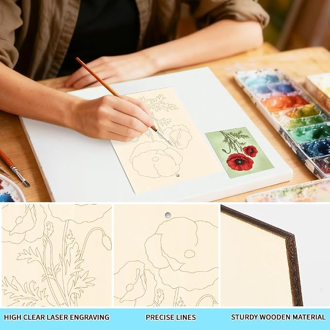 15 Pcs Unfinished Wood Crafts to Paint - Image 5