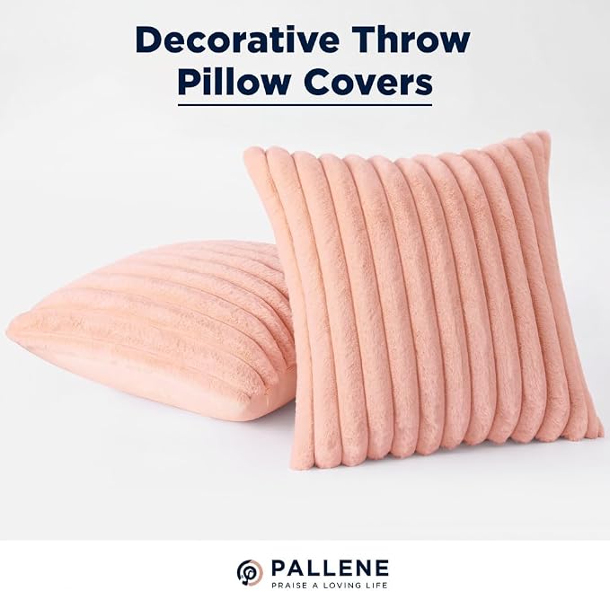 Pallene Faux Fur Plush Throw Pillow Covers 18x18 Set of 2, Luxury Soft Fluffy - Image 6