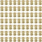 HAHIYO 0.6Inch 70pcs Natural Wood Unfinished Wooden Empty Thread Spool Smooth by Unknown