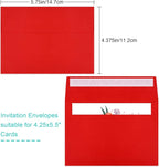 70 Packs of Invitation Envelopes, A2 Envelopes Red Postcard - Image 2