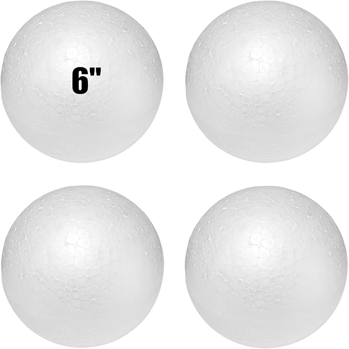Styrofoam Balls 6 Inch, DIY Craft Giant Foam Ball by AHKUNMT