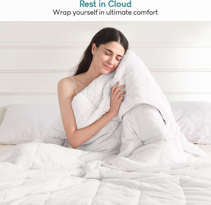 Cottonblue Sherpa Fleece Weighted Blanket 15 lbs - Image 6
