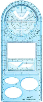 1PCS Multifunctional Geometric Ruler Geometric Drawing Template Measuring Tool by gofidin