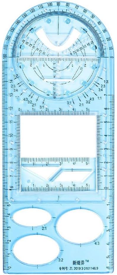 1PCS Multifunctional Geometric Ruler Geometric Drawing Template Measuring Tool by gofidin