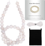 8mm Matte White Quartz Bead, 15-Inch Matte Round Loose Stone Beads by THRELE
