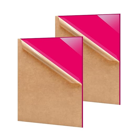 2 Pack 12'' x 16'' Opaque Pink Acrylic Sheet, 3mm Thick Acrylic Plastic Sheets by Unknown
