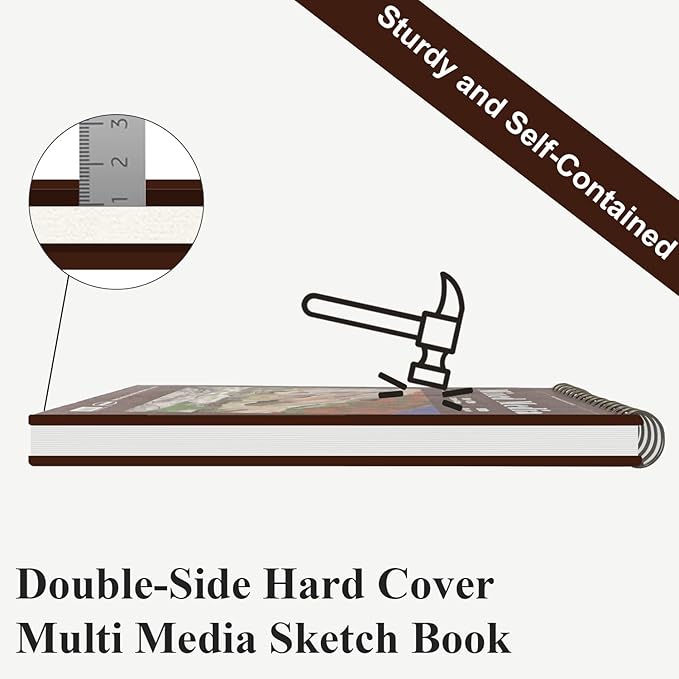 Mixed Media Sketchbook 9" x 12", 60 Sheets Each, 2 Pack, Heavyweight Drawing - Image 4