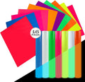 FUNKAKA Glow in The Dark & Fluorescence Heat Transfer Vinyl Bundle, 16 Pack 12" by FUNKAKA