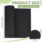 BENECREAT 118x11.8Inch Black Felt Roll, Fabric Sheets Soft Woven Nonwoven - Image 2
