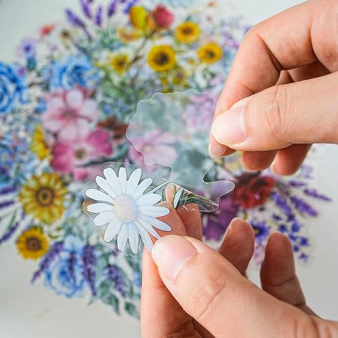 100 Pcs Natural Flower Stickers - Image 4