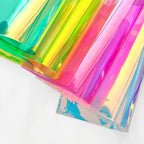 10 Pieces A4 Holographic Clear PVC Fabric Iridescent Transparent Vinyl Mirrored - Image 6