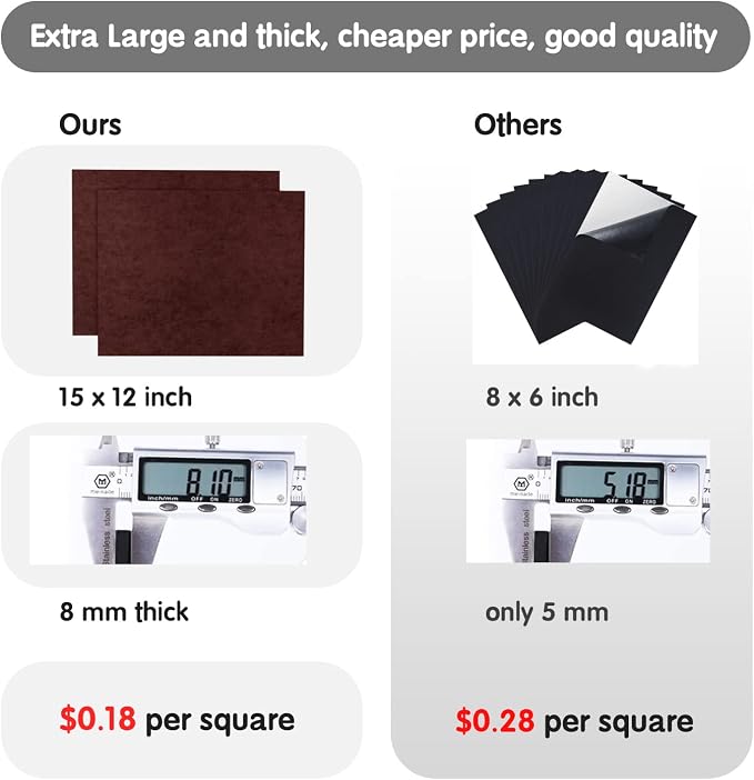 8 MM Thick Felt Furniture Pads, 15’’ x 12’’ Brown Felt Pads - Image 4