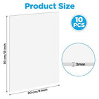 10 Pack Clear Acrylic Sheets, 12x8 Inch 0.08” Thick Transparent Plastic Plexi - Image 2
