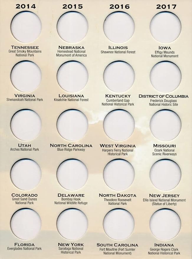 Whitman US Washington Statehood and National Parks Quarter Coin Color-Folder - Image 6