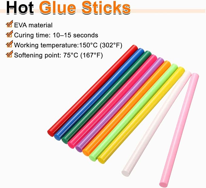 HARFINGTON 10pcs Hot Glue Sticks 0.43" Dia x 5.91" Long EVA Mini Hot Melt - Image 4
