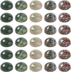 FASHEWELRY 50Pcs Natural Indian Agate Cabochons Flat Back Gemstone Cabochons by FASHEWELRY
