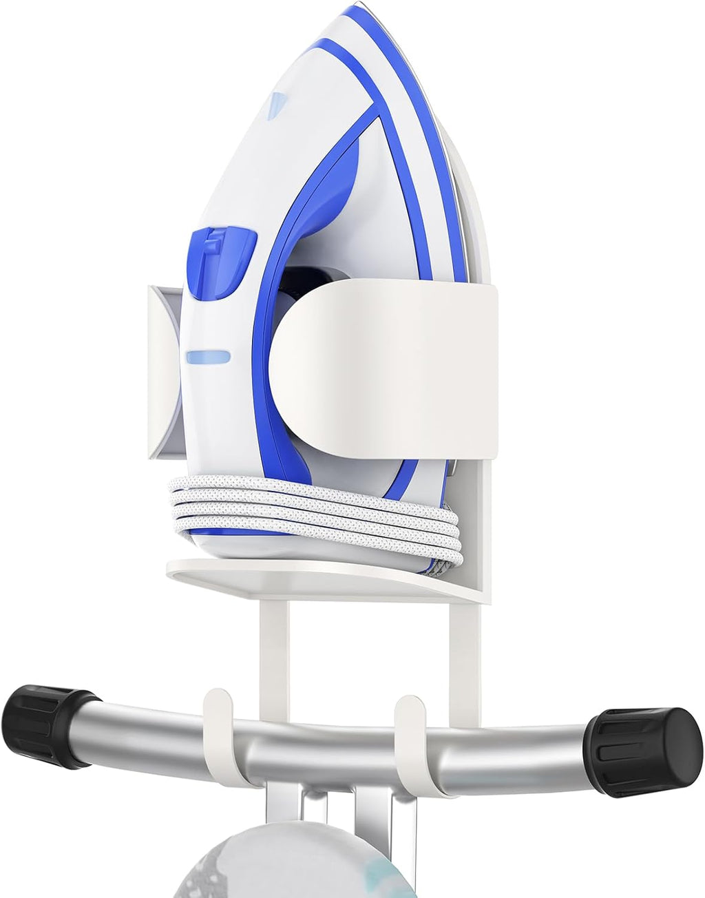 ORLESS Metal Large Ironing Board Holder Wall Mount, Ironing Board Hanger, Iron Board Holder, Iron Board Hook Wall Mount, for Laundry Rooms (White)