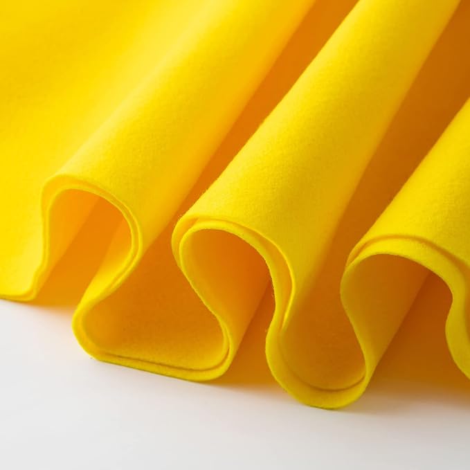 HaoFeijh Yellow Felt Fabric72 * 36 Inch Wide 1.6mm, Fabric Sheets Soft Woven by HaoFeiJH