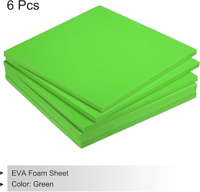 MECCANIXITY EVA Foam Sheets Green 9.8 Inch x 9.8 Inch 10mm Thick Crafts Foam - Image 3