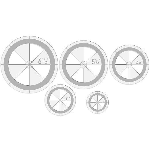 Geyee 5 Pcs Circle Ruler Quilting Template Set Circle Templates - Image 8