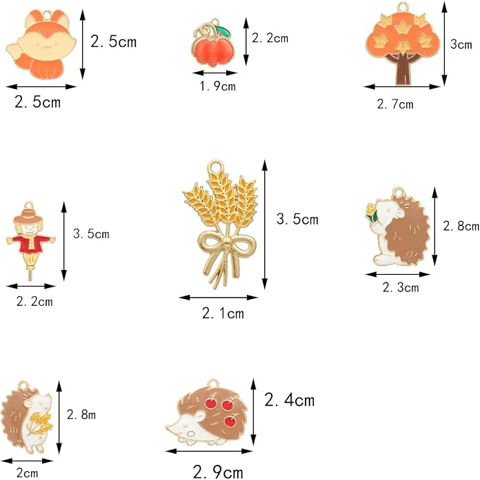 Bulk Gold Enamel Charms for Jewelry Making, Colorful Metal Charms Pendant for - Image 6
