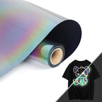 HTVVETUR Reflective Rainbow HTV Heat Transfer Vinyl Roll 12 Inch by 5 Feet Iron by HTVVETUR