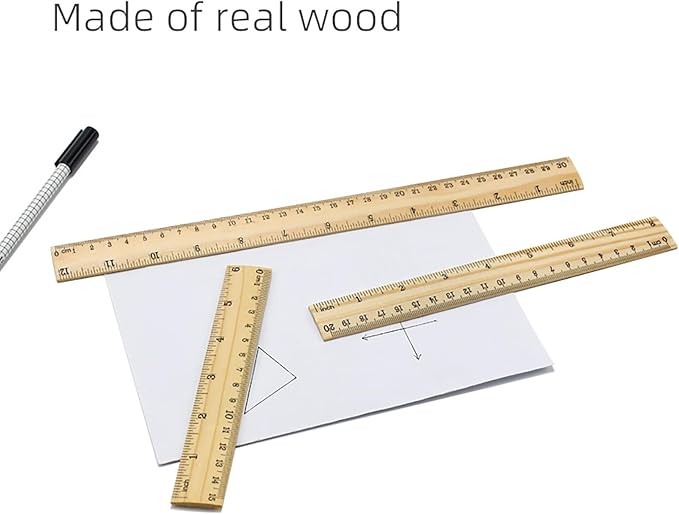 3 Pack Wooden Ruler Wood Ruler Measuring Tool | Wood Ruler - Image 9