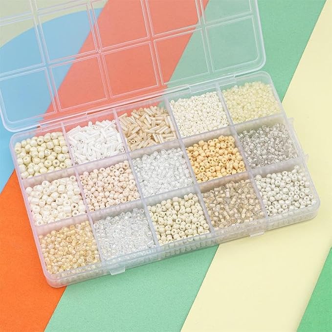 15 Color Glass Seed Tube Bugle Beads Bracelet Jewelry Making Kit, small - Image 3