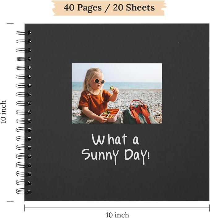 Scrapbook 10x10 Inch DIY Scrapbook Album Hardcover Kraft Paper 40 pages/20 - Image 2