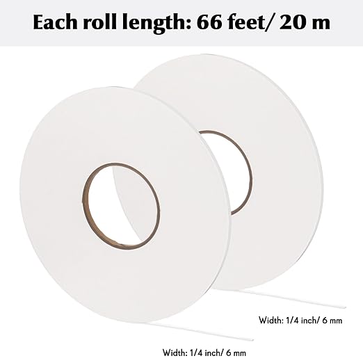 Tatuo 2 Rolls Double Sided Foam Tape PE Foam Tape Sponge Soft Mounting Adhesive - Image 3
