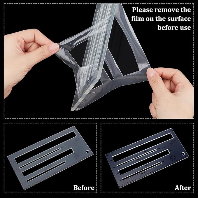 BENECREAT 4 Sizes Measurement Shipping Guide, Acrylic Mail Measurement Ruler - Image 5