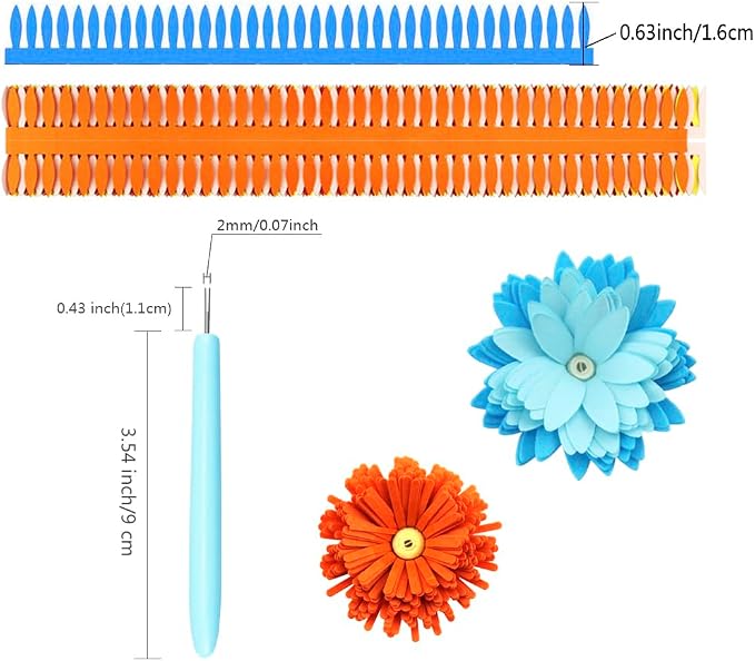 FAZHBARY Quilling Paper Flowers Kit Colorful 6 Set Petal Paper Quilling Strips - Image 2
