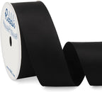 Ribbli Black Double Faced Satin Wired Ribbon 1.5 Inch Christmas Ribbon by Ribbli