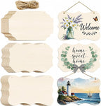 FSWCCK 24 Pieces Unfinished Hanging Wood Sign Blank by FSWCCK