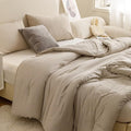ROSGONIA Oatmeal Twin/Twin XL Comforter Set by ROSGONIA