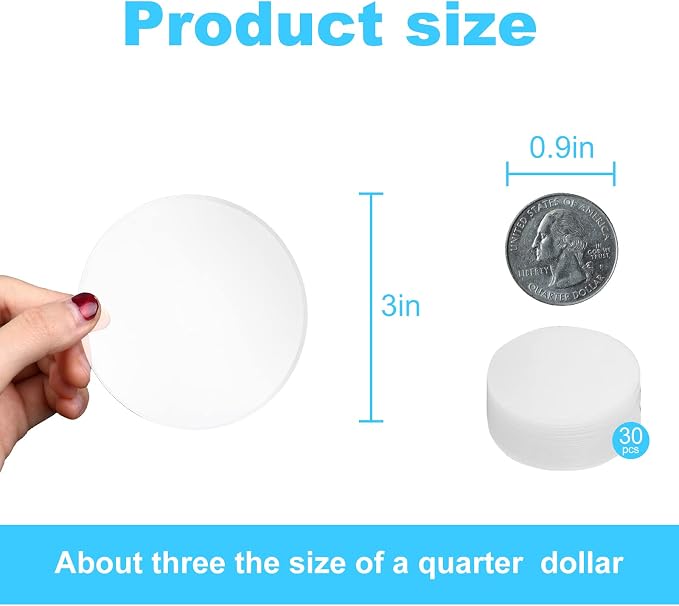 30 Pcs 3 Inch Acrylic Blanks Clear Round Acrylic Circles | Clear Plastic - Image 3