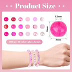 DUQGUHO 8mm Pink Beads for Jewelry Making Pink Glass Beads for Crafts Rose - Image 4