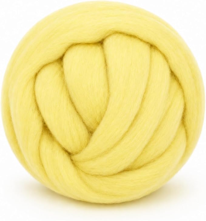 3.53oz Wool Roving: Needle Felting Wool White Roving Wool Felting Supplies Pure by Gipony