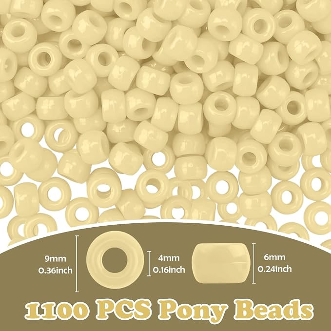 1100pcs Pony Beads, Bulk Beads for Jewelry Making Friendship Bracelet, Crafts - Image 2