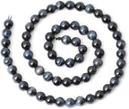 60PCS 6mm Natural Blue Tiger Eye Gemstone Round Loose Beads - Image 2